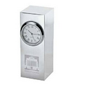 Radiance Silver Plated Column Clock